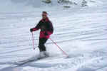 Randy skiing in the glacier bowl