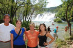 Family with Krka Falls