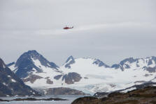 Helicopter over Glacier