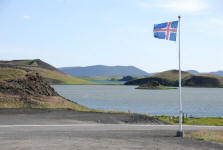 Icelandic Flag over Myvatn