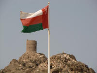 Omani Flag and Watchtower