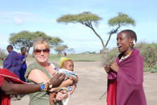 Pam Holds Masai Baby