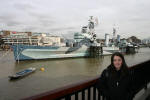 Andrea with HMS Belfast