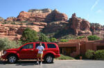 Red Rocks in a Red Truck